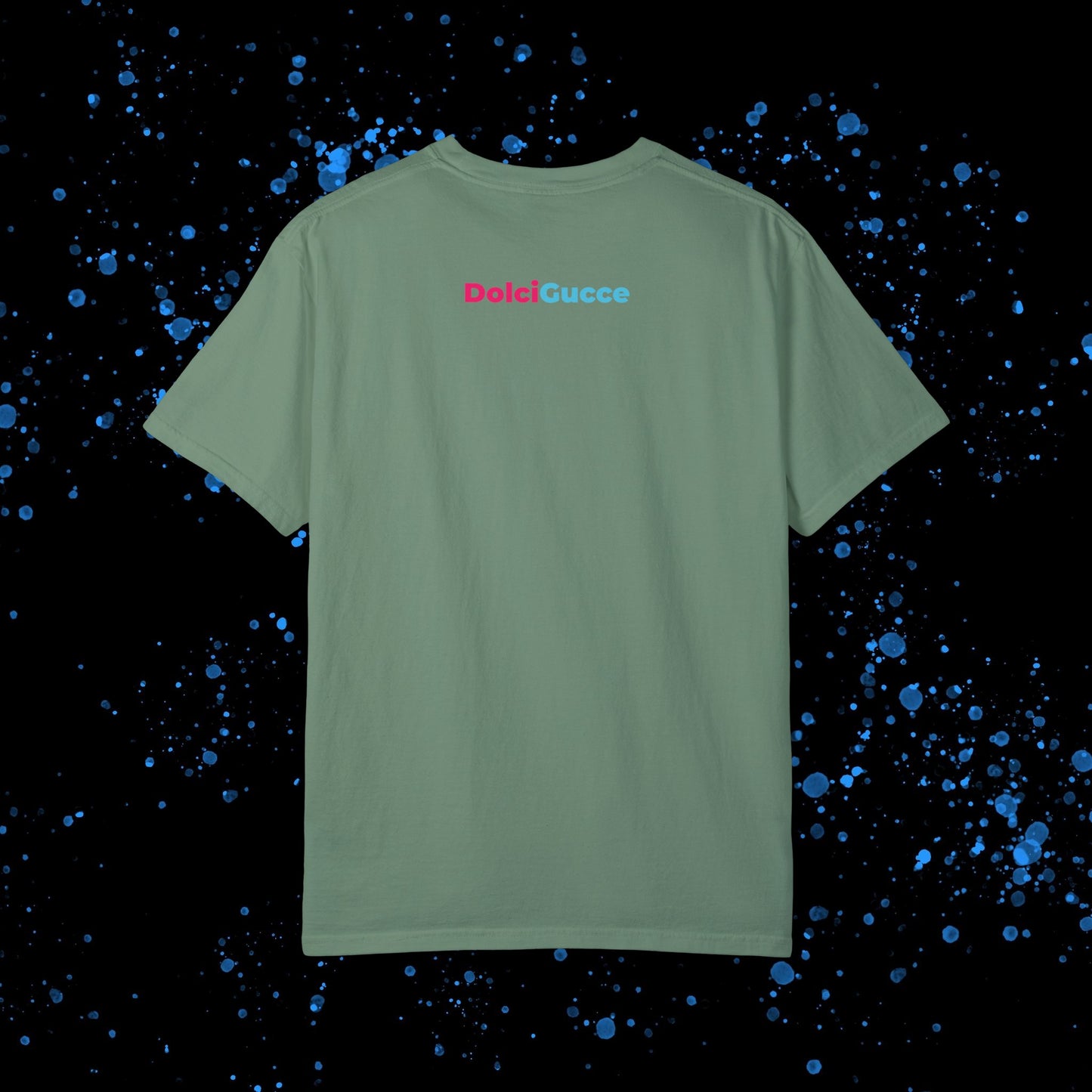 DG - T-shirt: Relaxed fit with DG logo with blue and pink border in front and DolciGucce writing on the back