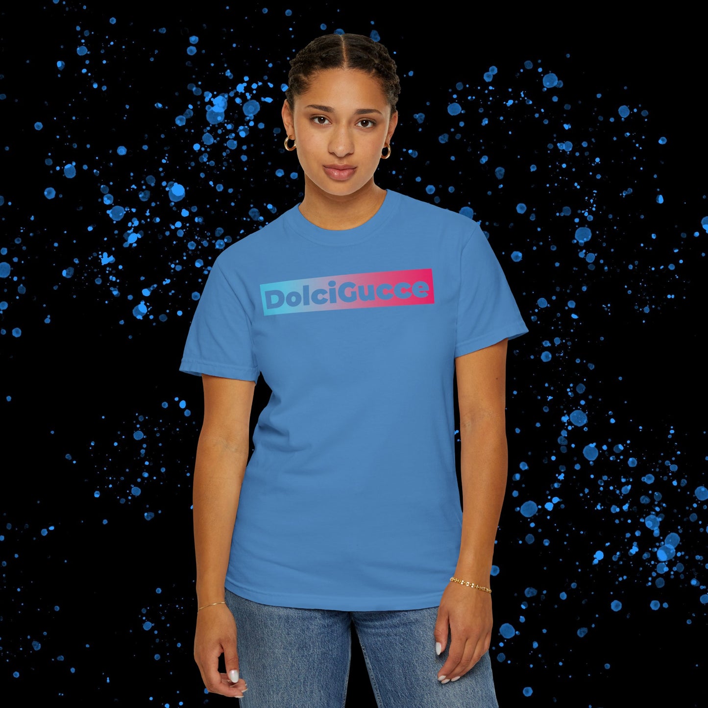 DG - T-shirt: Relaxed fit with DolciGucce blue pink gradient box