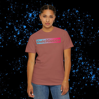 DG - T-shirt: Relaxed fit with DolciGucce blue pink gradient box