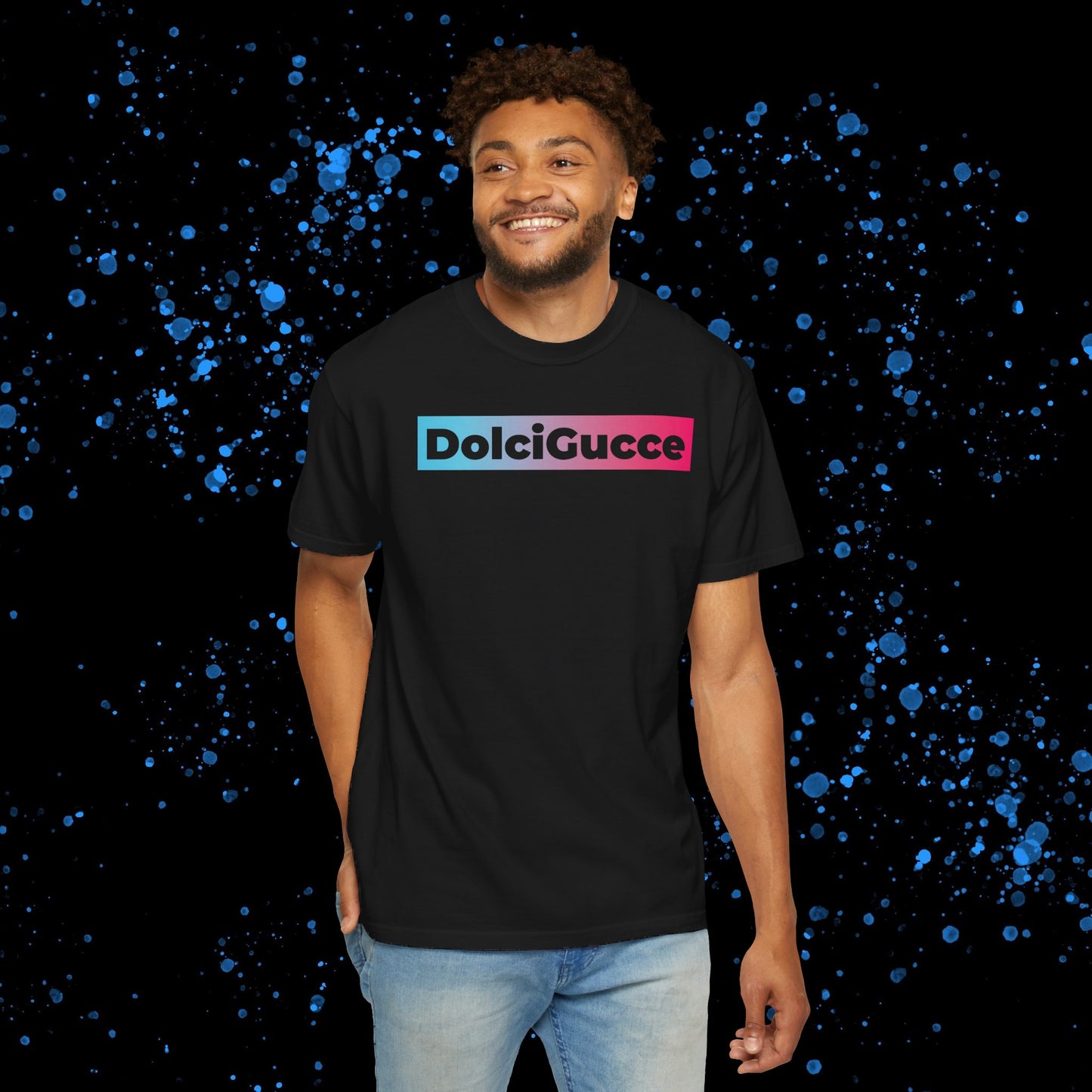 DG - T-shirt: Relaxed fit with DolciGucce blue pink gradient box