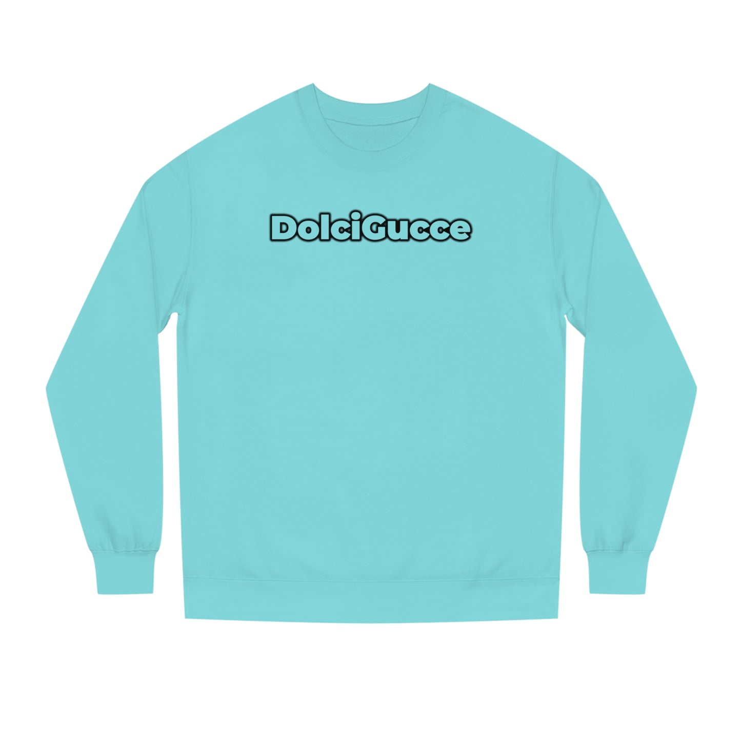 DG - Sweatshirt: Unisex Crew Neck Sweatshirt with gradient writing in front