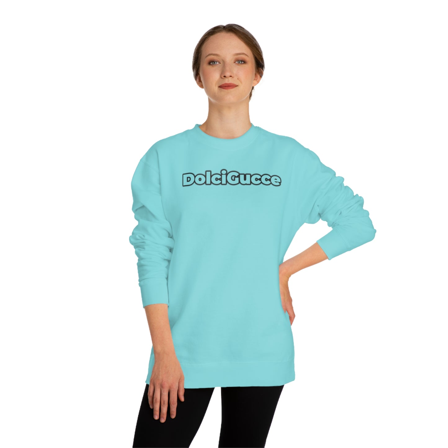 DG - Sweatshirt: Unisex Crew Neck Sweatshirt with gradient writing in front