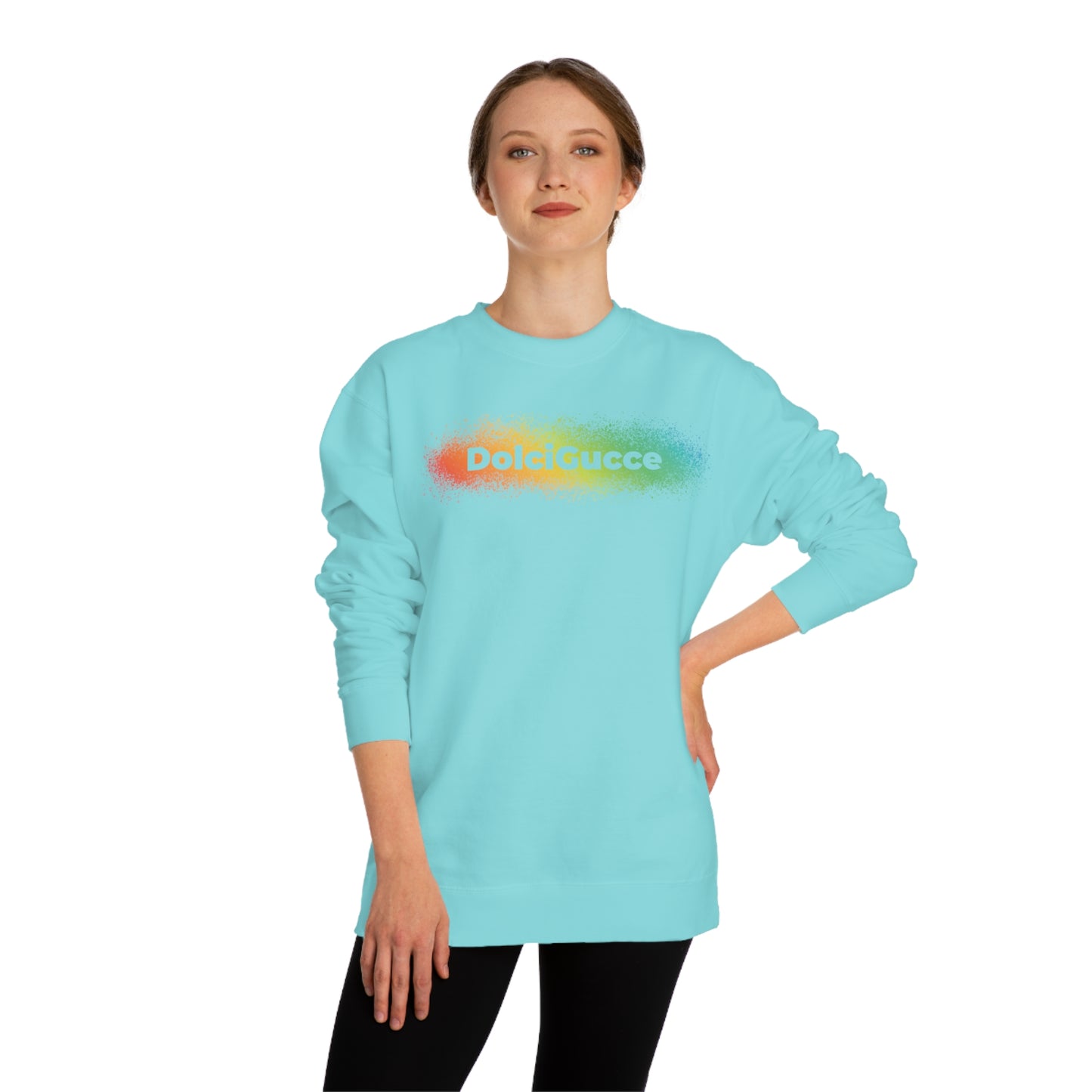 DG - Sweatshirt: Unisex Crew Neck Sweatshirt with a splash of rainbow