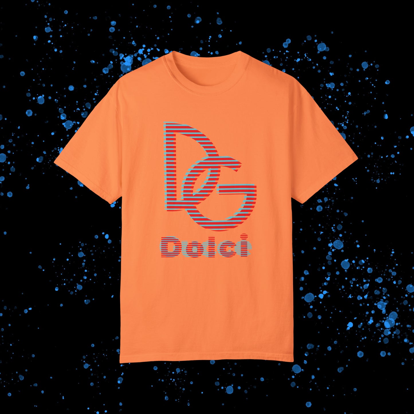 DG - T-shirt: Relaxed fit with blue-red illusion like logos