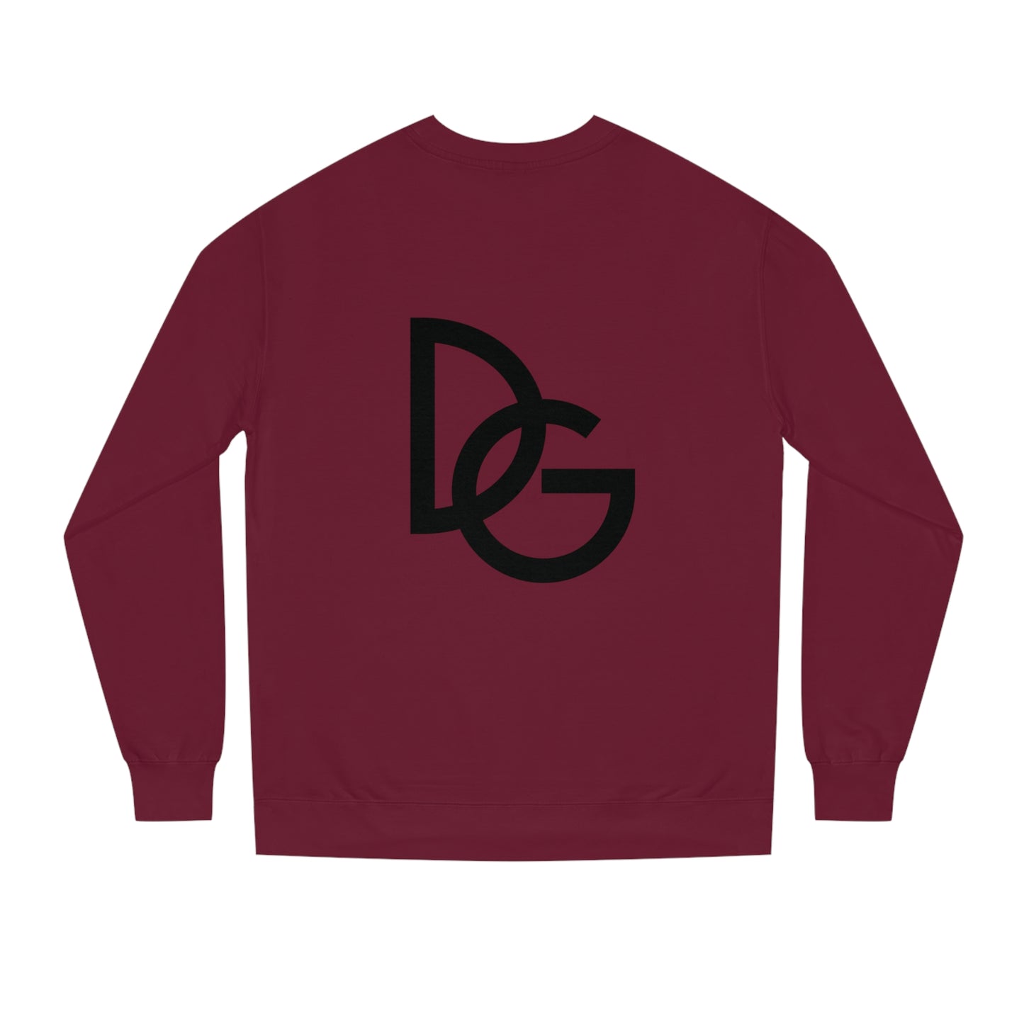 DG - Sweatshirt: Unisex Crew Neck Sweatshirt with gradient writing in front