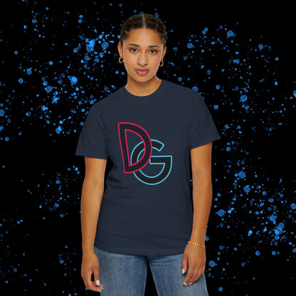 DG - T-shirt: Relaxed fit with DG logo with blue and pink border in front and DolciGucce writing on the back