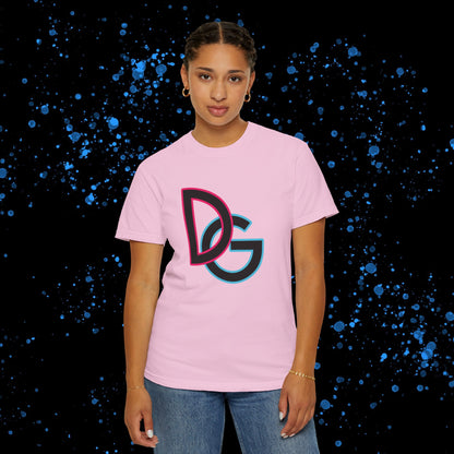 DG - T-shirt: Relaxed fit with DG logo with blue and pink border in front and DolciGucce writing on the back