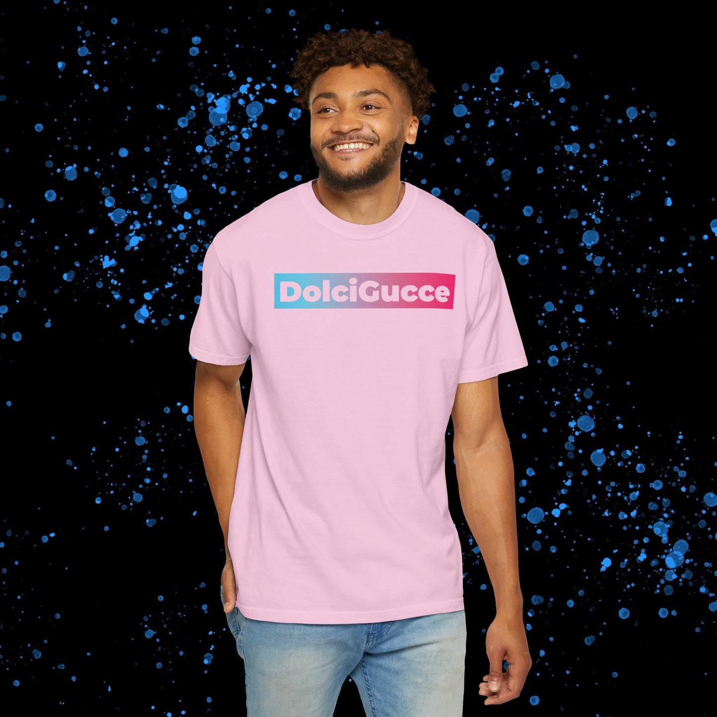 DG - T-shirt: Relaxed fit with DolciGucce blue pink gradient box