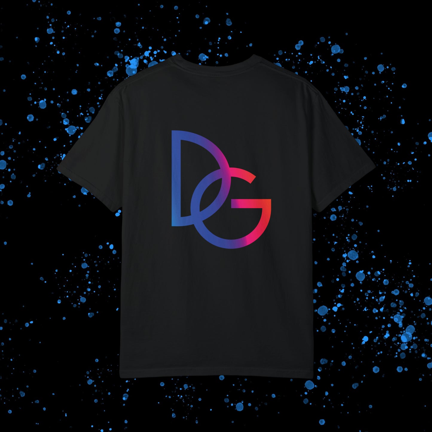 DG - T-shirt: Relaxed fit splash of blue and red