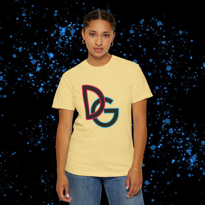 DG - T-shirt: Relaxed fit with DG logo with blue and pink border in front and DolciGucce writing on the back