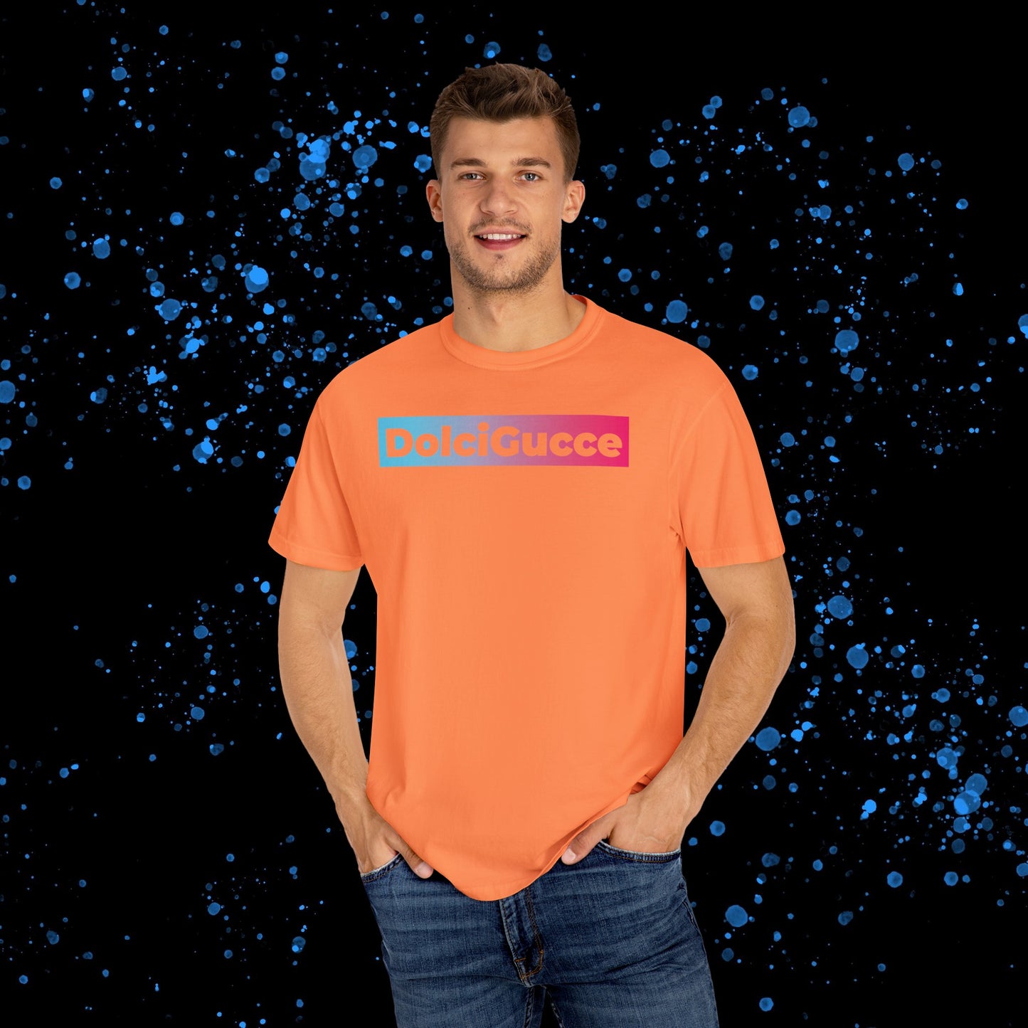 DG - T-shirt: Relaxed fit with DolciGucce blue pink gradient box