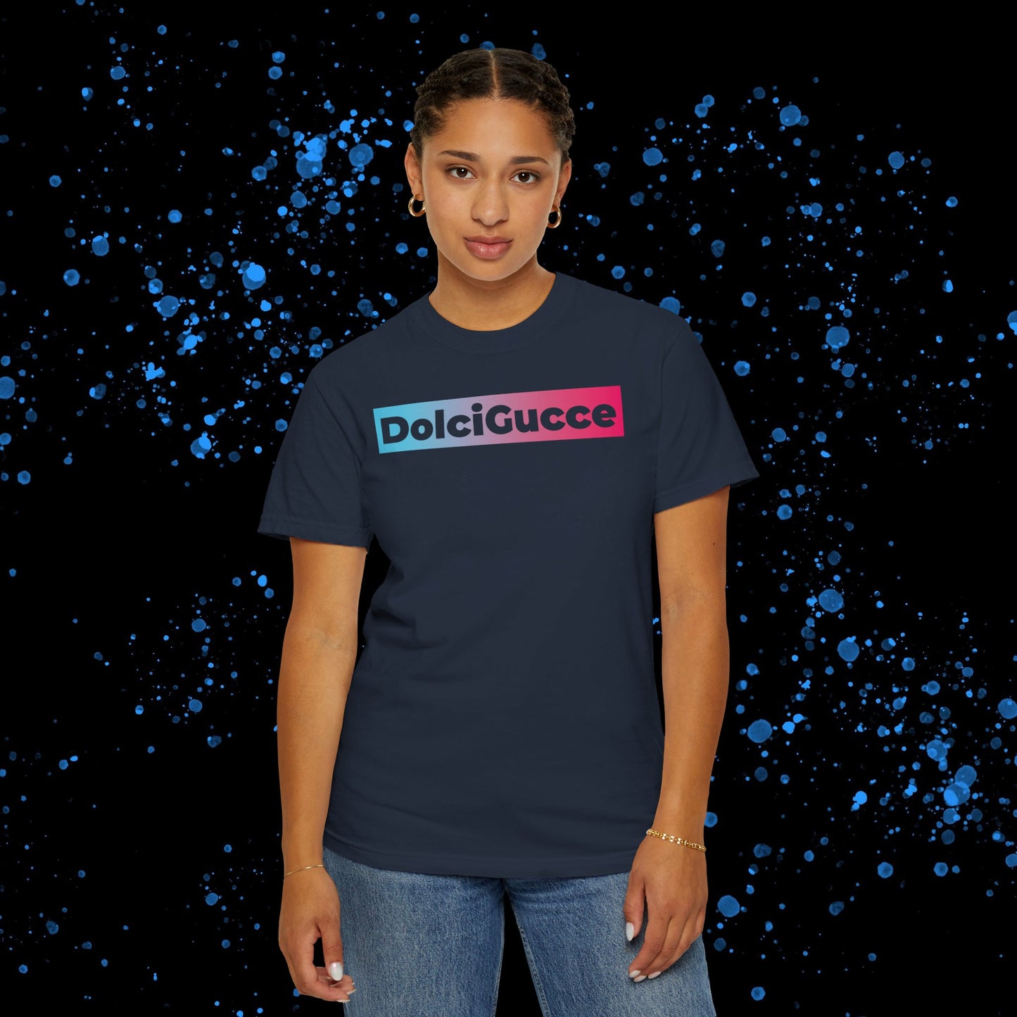 DG - T-shirt: Relaxed fit with DolciGucce blue pink gradient box