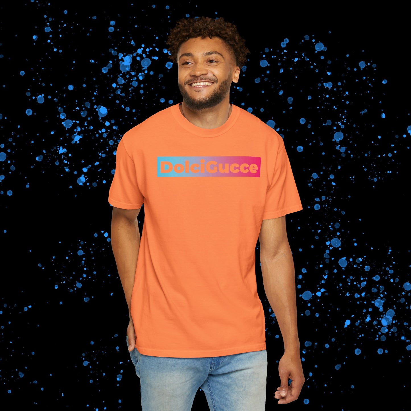 DG - T-shirt: Relaxed fit with DolciGucce blue pink gradient box