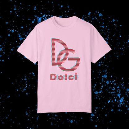 DG - T-shirt: Relaxed fit with blue-red illusion like logos