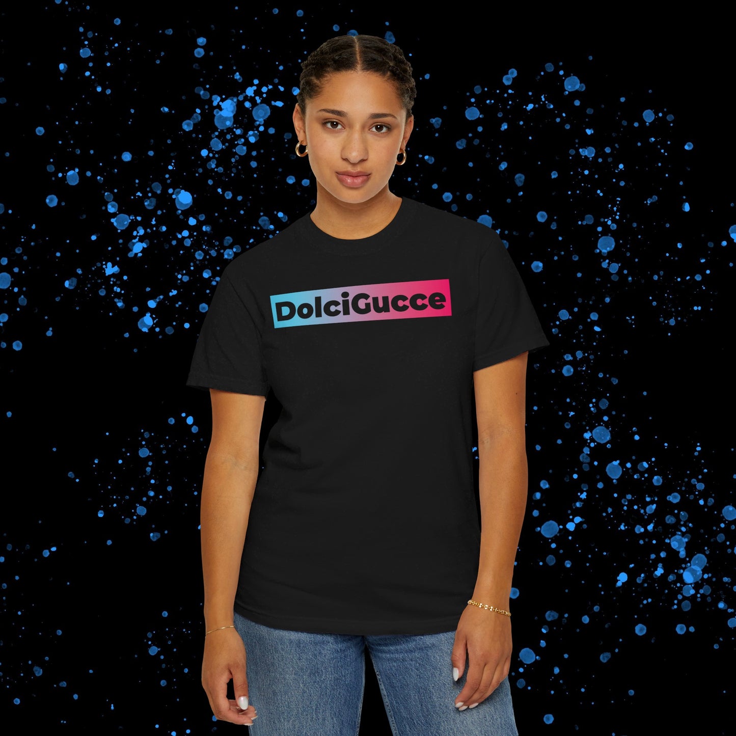 DG - T-shirt: Relaxed fit with DolciGucce blue pink gradient box