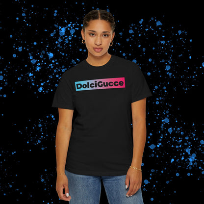 DG - T-shirt: Relaxed fit with DolciGucce blue pink gradient box