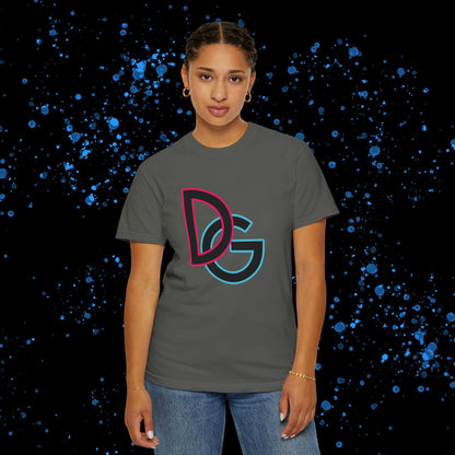 DG - T-shirt: Relaxed fit with DG logo with blue and pink border in front and DolciGucce writing on the back