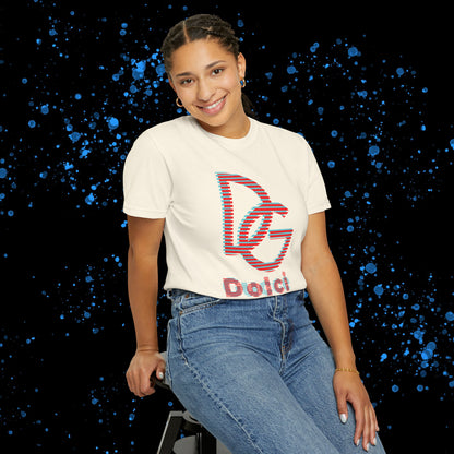 DG - T-shirt: Relaxed fit with blue-red illusion like logos