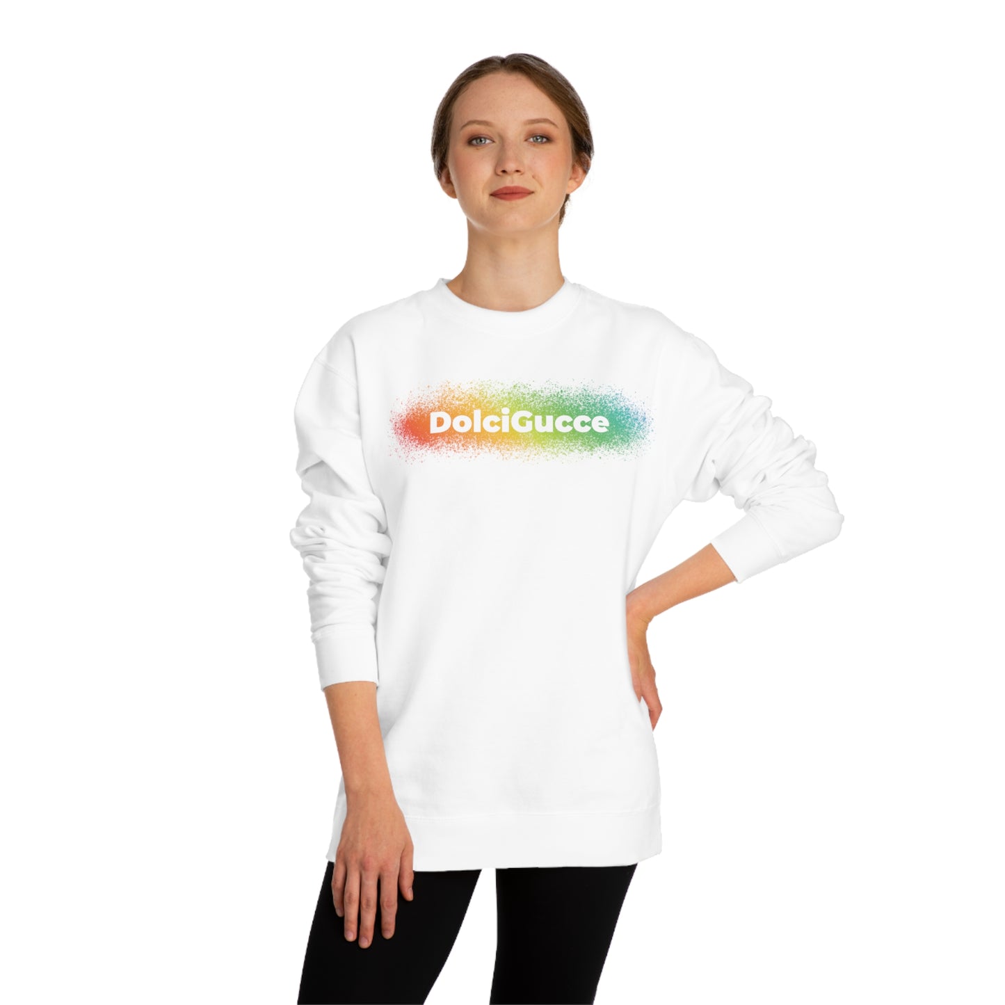 DG - Sweatshirt: Unisex Crew Neck Sweatshirt with a splash of rainbow