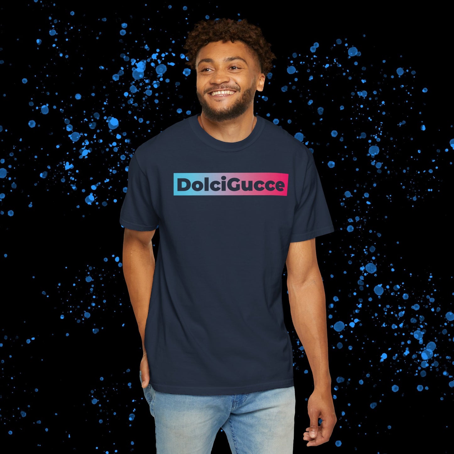 DG - T-shirt: Relaxed fit with DolciGucce blue pink gradient box