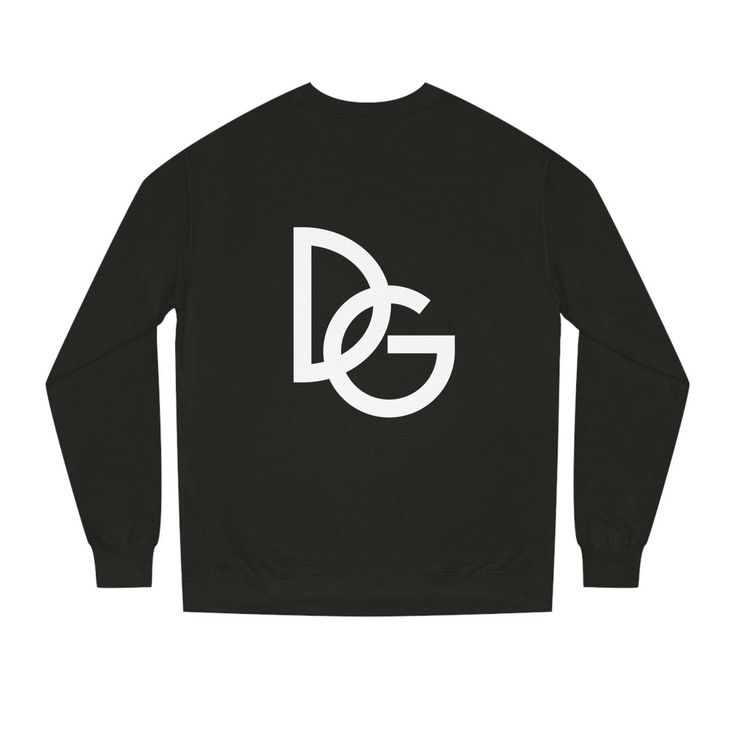 DG - Sweatshirt: Unisex Crew Neck Sweatshirt with gradient writing in front