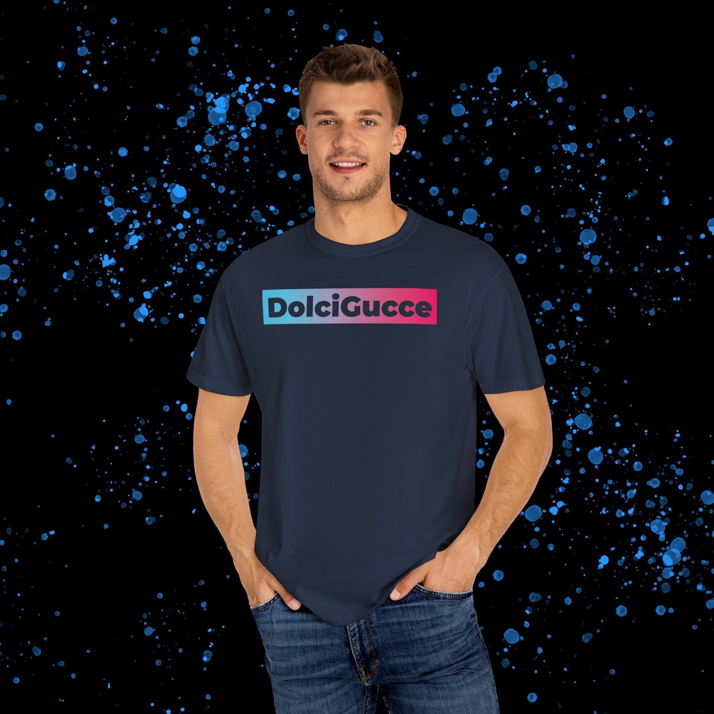 DG - T-shirt: Relaxed fit with DolciGucce blue pink gradient box