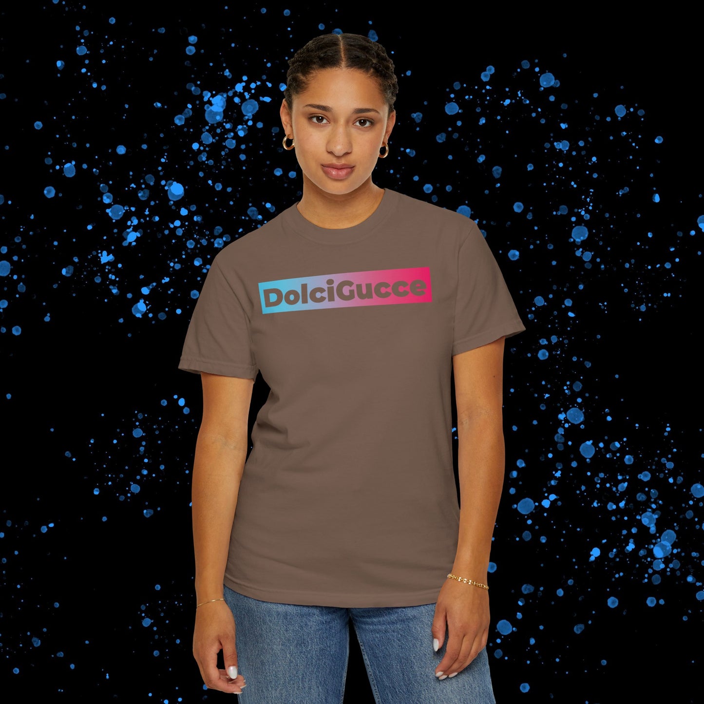 DG - T-shirt: Relaxed fit with DolciGucce blue pink gradient box