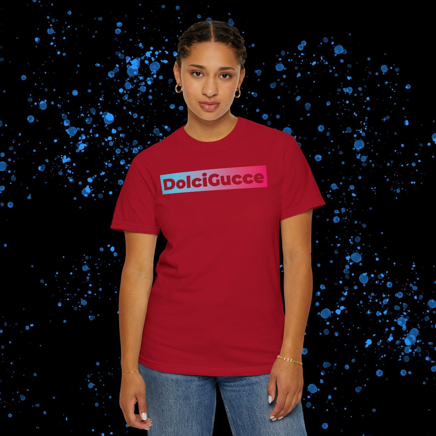 DG - T-shirt: Relaxed fit with DolciGucce blue pink gradient box