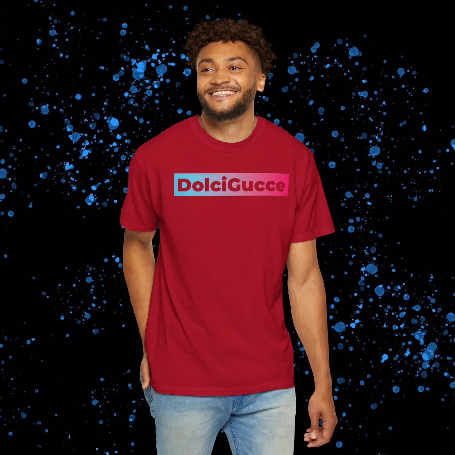 DG - T-shirt: Relaxed fit with DolciGucce blue pink gradient box