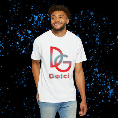 DG - T-shirt: Relaxed fit with blue-red illusion like logos