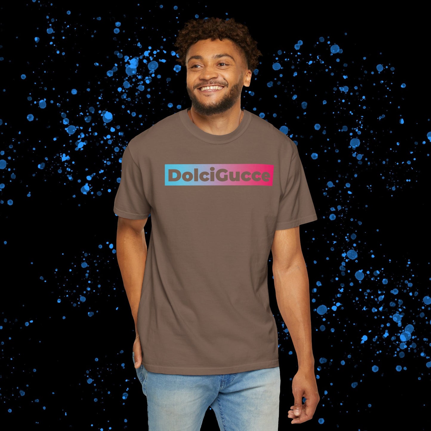 DG - T-shirt: Relaxed fit with DolciGucce blue pink gradient box