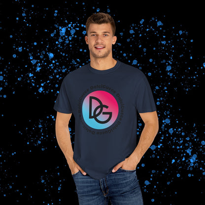 DG - T-shirt: Relaxed fit with DG logo in gradient blue and pink and DolciGucce writing around a circle