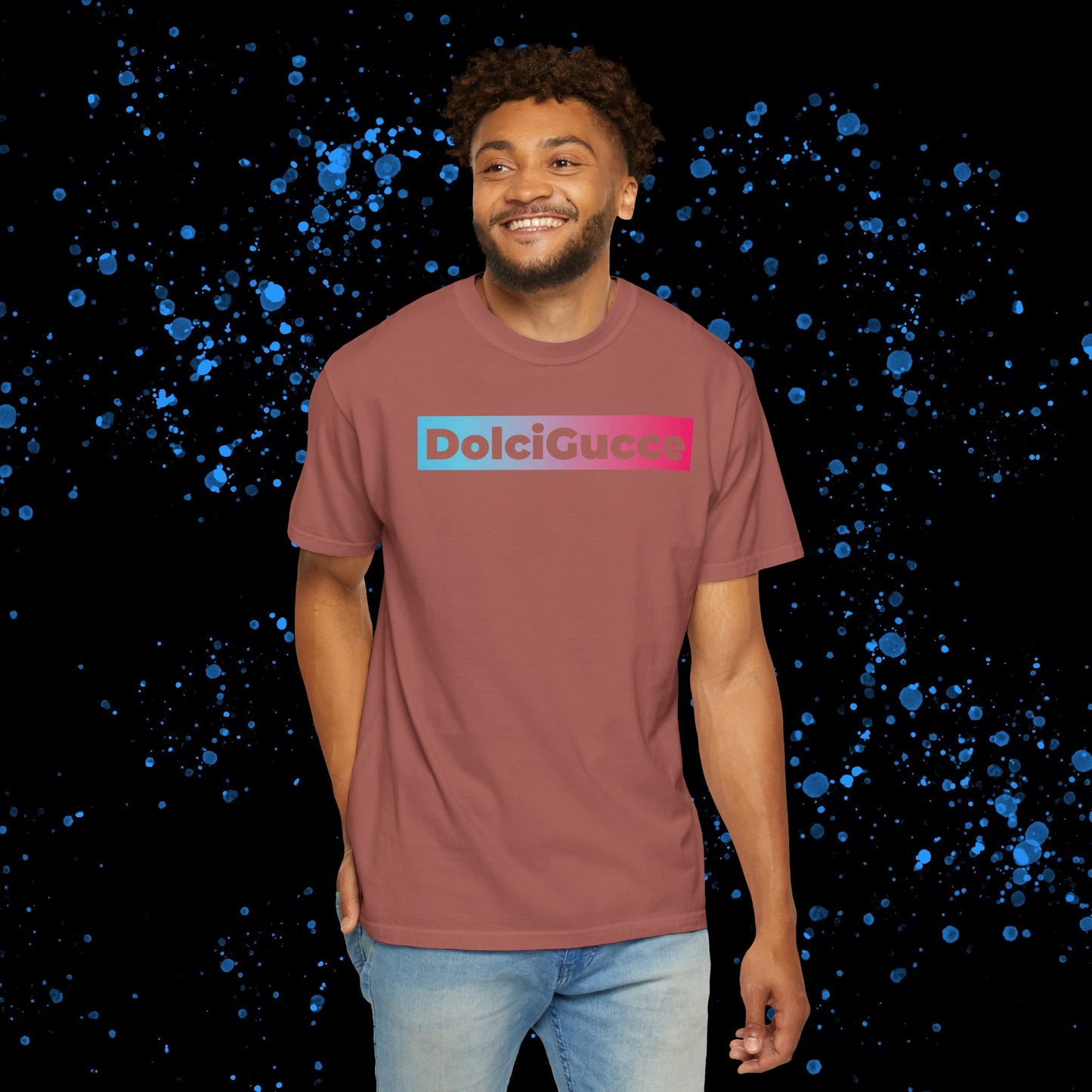 DG - T-shirt: Relaxed fit with DolciGucce blue pink gradient box