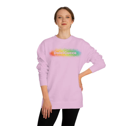 DG - Sweatshirt: Unisex Crew Neck Sweatshirt with a splash of rainbow