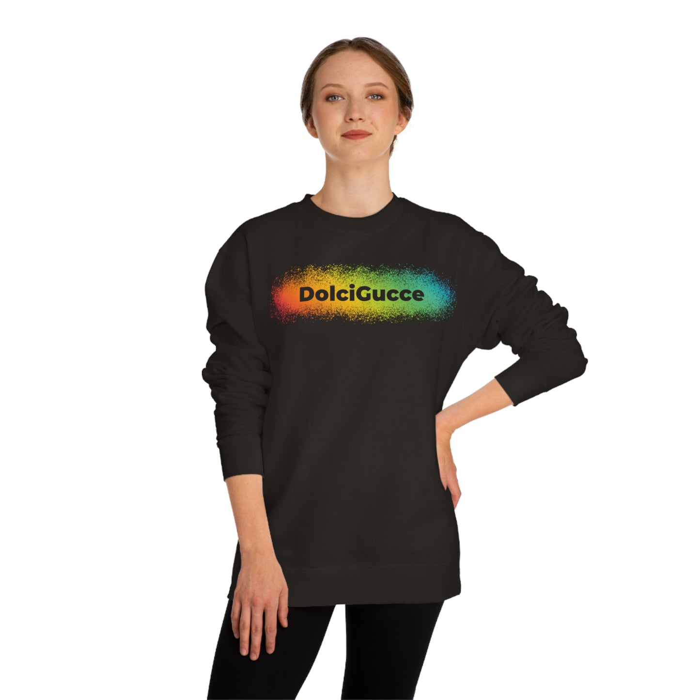 DG - Sweatshirt: Unisex Crew Neck Sweatshirt with a splash of rainbow